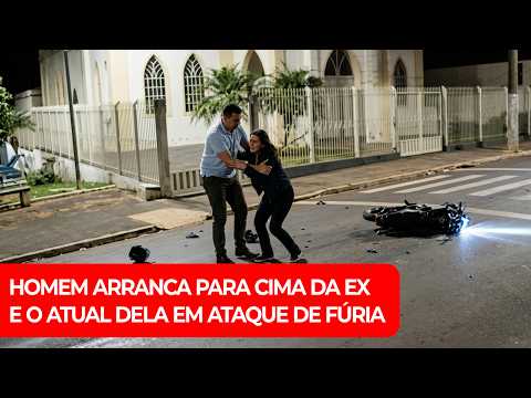 Câmeras de segurança flagram momento em que homem joga carro contra ex no interior de SP!