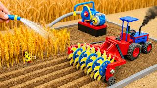 DIY Mini Tractor Rotavator 💧 Water Pump Rice Farm Restoration | HP Mini