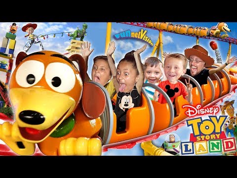 TOY STORY LAND Slinky Dog Dash Roller Coaster! Disney's Hollywood Studios Florida FUNnel Vision Vlog Video