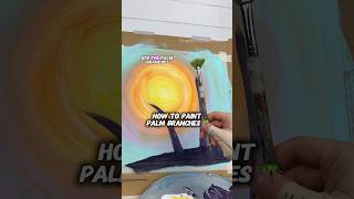 How to paint palm branches for beginners 🎨🌴#easydiy #AcrylicPainting #beginner #beachvibes