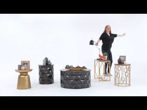 Toby Modern Industrial 17 inch Wide Metal Accent Side Table in Antique Copper, Fully Assembled Video 1