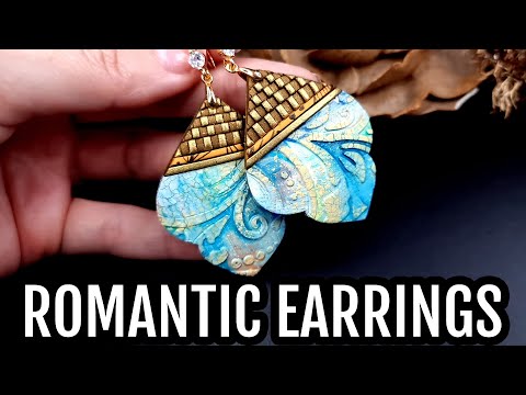 "Romantic Earrings" - simple but attractive! Polymer clay tutorial! How to make! Jewelry making!