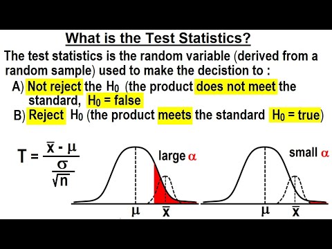 Statistics Ch 9 Hypothesis Testing 17 of 35 Comparing Sample Mean to Test Statistics Part 1