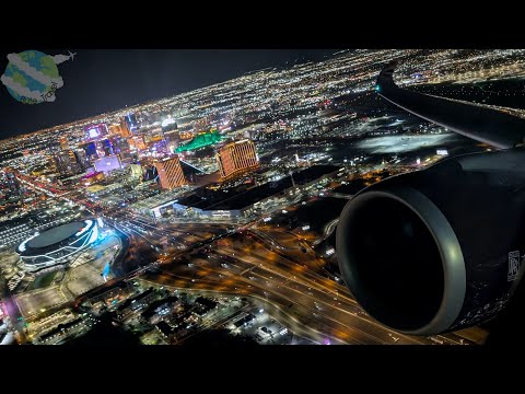 British Airways Airbus A350 Incredible Night Takeoff from Las Vegas over The Strip