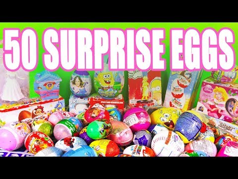 50 Surprise Eggs SpongeBob Barbie Peppa Dora Princess Simpsons Thomas Dora by TheSurpriseEggs Video