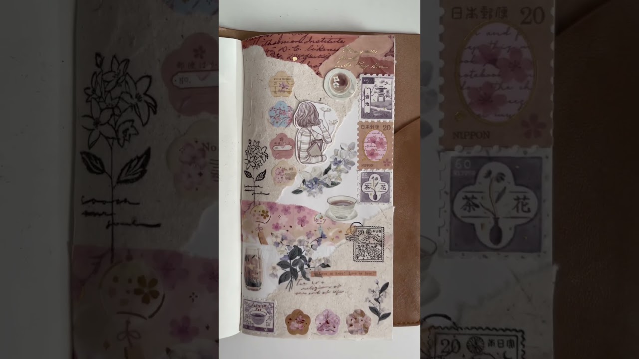 Scrapbooking Journal Feature #journalideas #relaxing #journalinspiration #sticker #relaxing #asmr