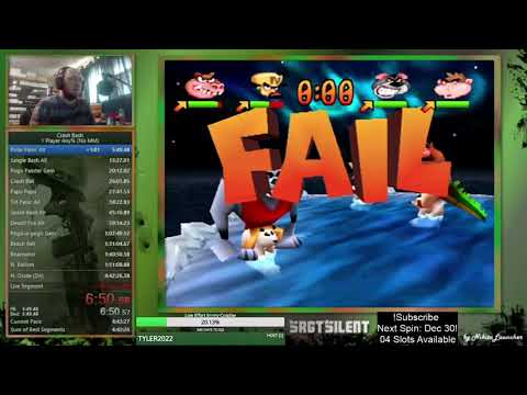 Crash Bash - 1 Player Any% (No MM) - 12/27/20 - 4:13:30 PB