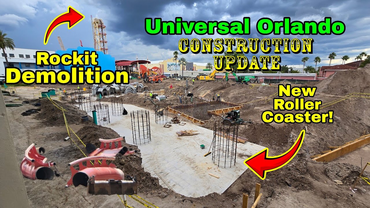Universal Orlando Resort Rip Ride Rockit Demolition & New 2027 Roller Coaster Construction Update!