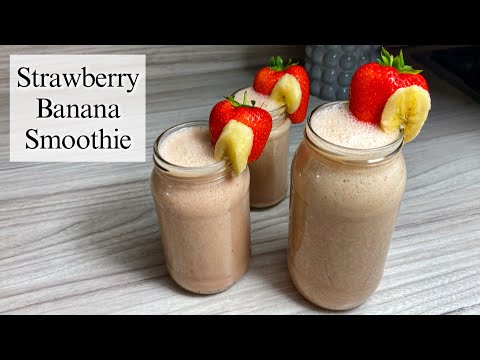 Easy Strawberry🍓 Banana 🍌 Smoothie Recipe