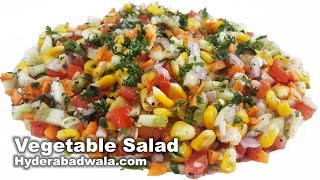 Healthy Vegetable Salad Recipe Video - How to Make Healthy Vegetable Salad at Home - Easy & Simple