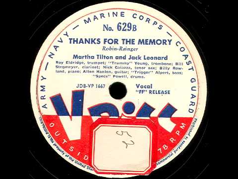 V-Disc 629 Marie Greene, Joe Dosh, Martha Tilton, J. leonard