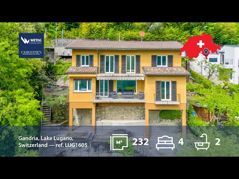 Lugano-Gandria: Villa mit 180°-Seeblick auf den Luganersee – auch als Ferienhaus in der Schweiz