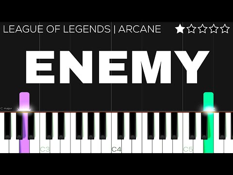 Imagine Dragons & JID - Enemy (from the series Arcane League of Legends) | EASY Piano Tutorial