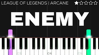 Imagine Dragons & JID - Enemy (from the series Arcane League of Legends) | EASY Piano Tutorial