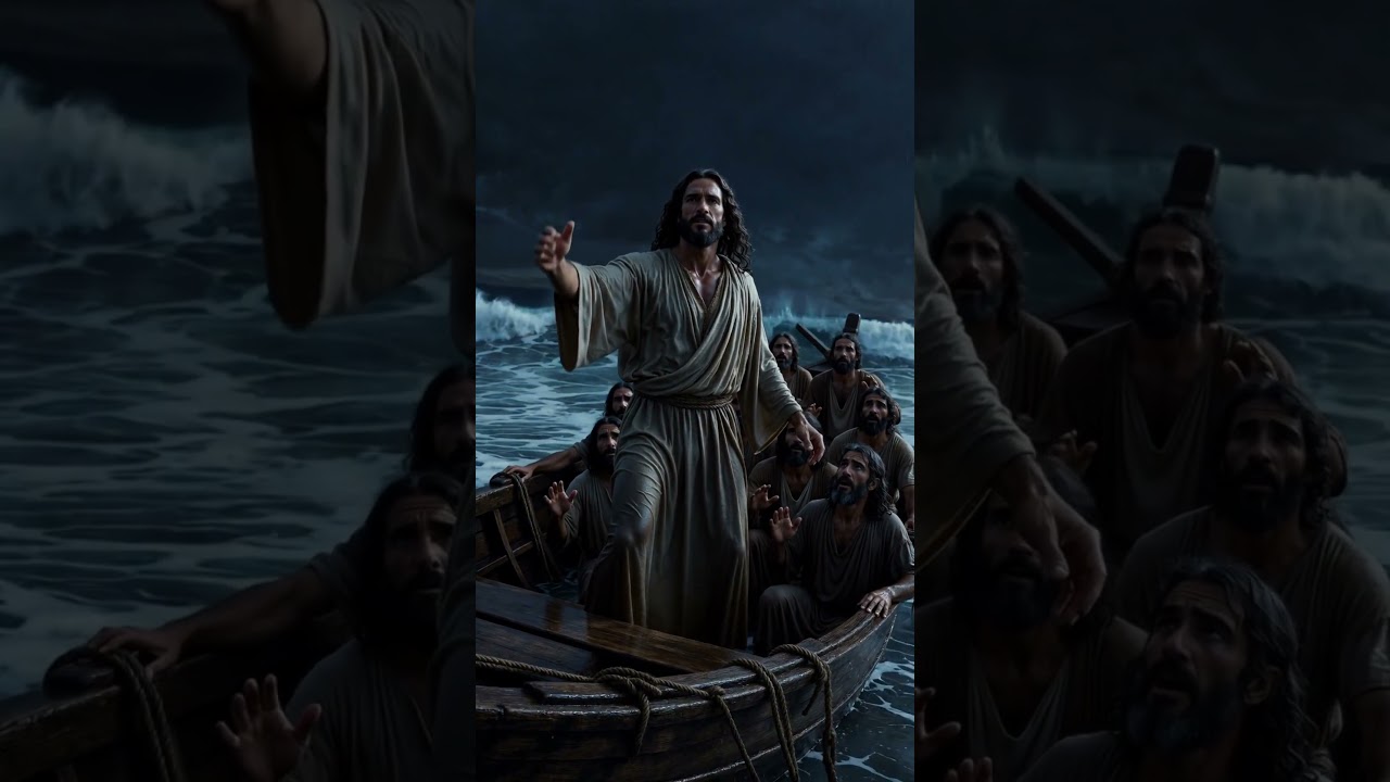 Peace, Be Still — The Night the Storm Obeyed ✨🌊 #jesus #baibel #history #historyofredemption #viral