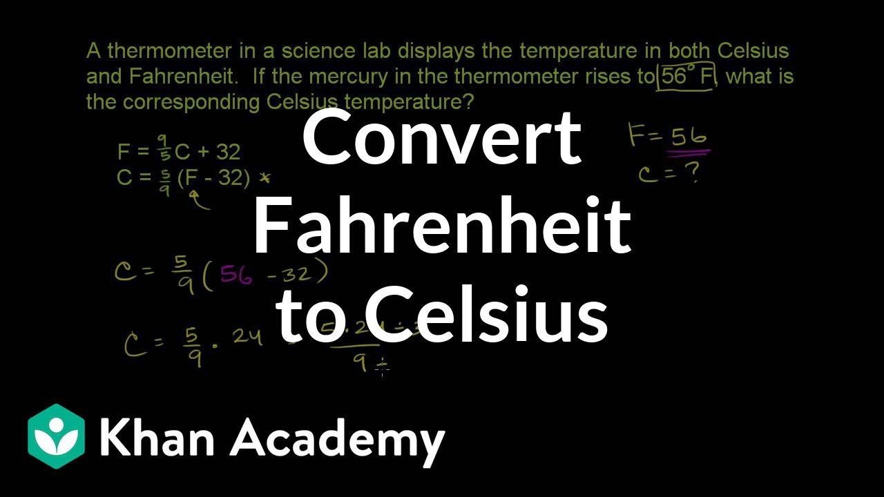 Converting Fahrenheit to Celsius | Pre-Algebra | Khan Academy