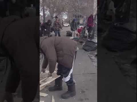 This is what the homeless do to survive winter in Denver, Colorado.