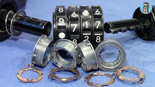 (picking 491) Disassembled: ABUS Tresor Chain Catena Combo 1385 bike lock and showed how it works