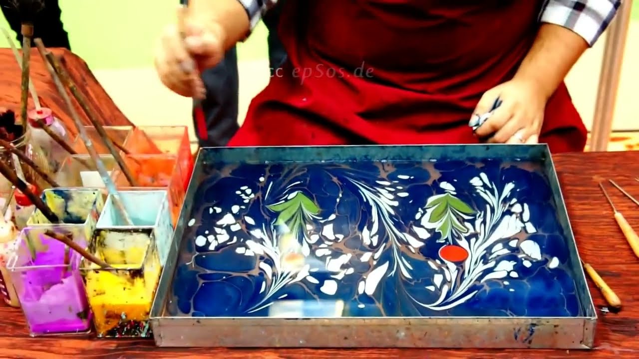 painting on water paper marble art by epsos