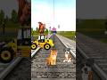 Baby dog, baby cat, baby rabbit & jcb, tractor, truck toy vs train - funny vfx video