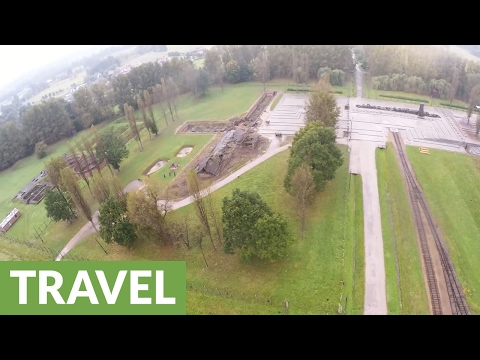 Haunting drone footage captures aerial view of Auschwitz
