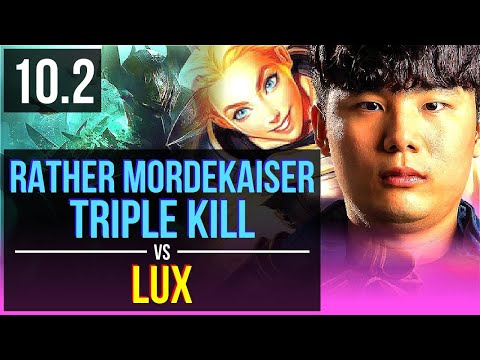 Rather MORDEKAISER vs LUX (MID) | Triple Kill, KDA 7/0/1, Godlike | Korea Grandmaster | v10.2