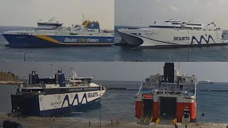 HSC Superrunner jet, HSC Golden princess, M/S Fast ferries Andros, HSC Tera jet 2 in Tinos
