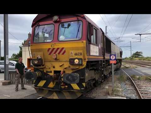 (HD) France - Euro Cargo Rail 66231 shunting at Caffiers Station / Gare Caffiers - 12/8/18