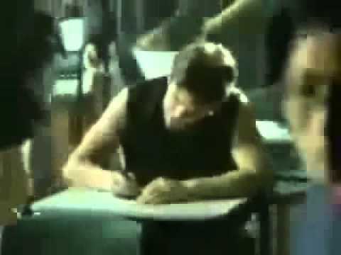Funny student at exam hall