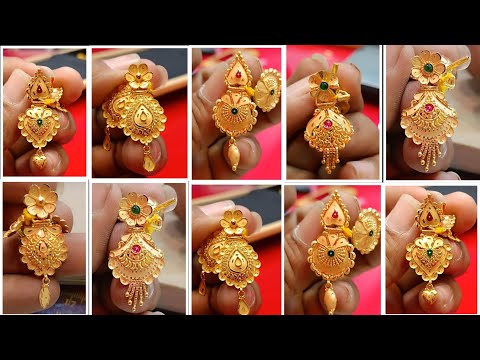 latest gold earrings designs 2022/new hanging gold earrings with weight & price