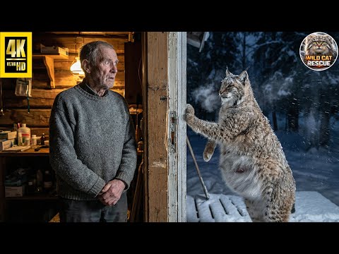 Беременная евразийская рысь постучала в дверь человека, прося о помощи | История спасения животных