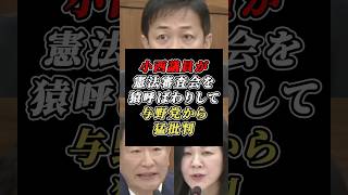 「猿がやること」小西ひろゆきが憲法審査会を侮辱して与野党から猛批判 #玉木雄一郎 #立憲民主党