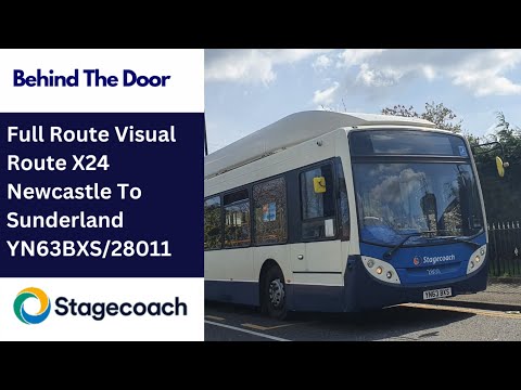 Full Route Visual | Stagecoach NE Bus Route X24 - Newcastle to Sunderland | YN63BXS/28011