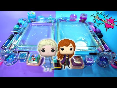 Mezclando Slime de Elsa vs Ana (Frozen) - Supermanualidades