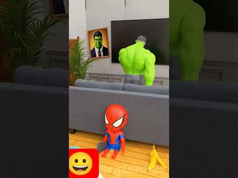 Hulk 😯 Spyder Men #hulk #funny #spiderman