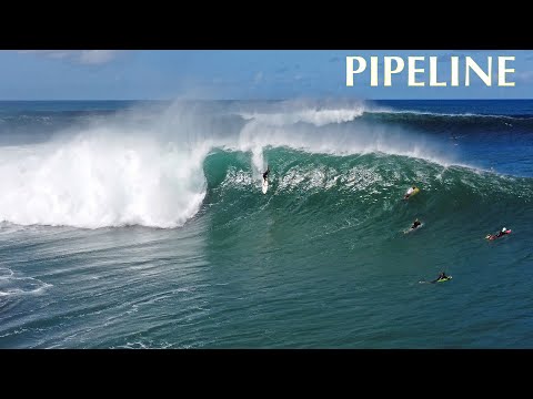 Surfing Pipeline | Giant 3rd Reef Clean-up Set | Big Waves