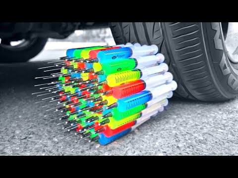 ARABAYLA BİR ŞEYLER EZMEK RAHATLATICI VİDEOLAR | ARABA vs OYUNCAKLAR, SLIME, SU BALONLAR