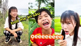 Tổng hợp video siêu hài hước troll mẹ cực vui, lừa mẹ ăn sâu trong vườn và cái kết
