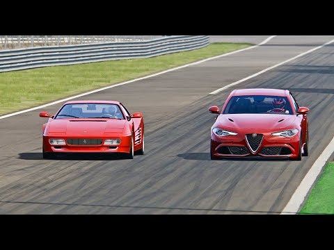 Alfa Romeo Giulia Quadrifoglio vs Ferrari Testarossa - Monza