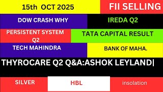 LATEST SHARE MARKET NEWS💥15 OCT💥NIFTY NEWS💥TATA CAPITAL NEWS IREDA RESULT NEWS PART-1&2