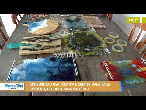 Aposentado usa teÌcnica e criatividade para fazer peças com resina sinteÌtica 16 09 2021