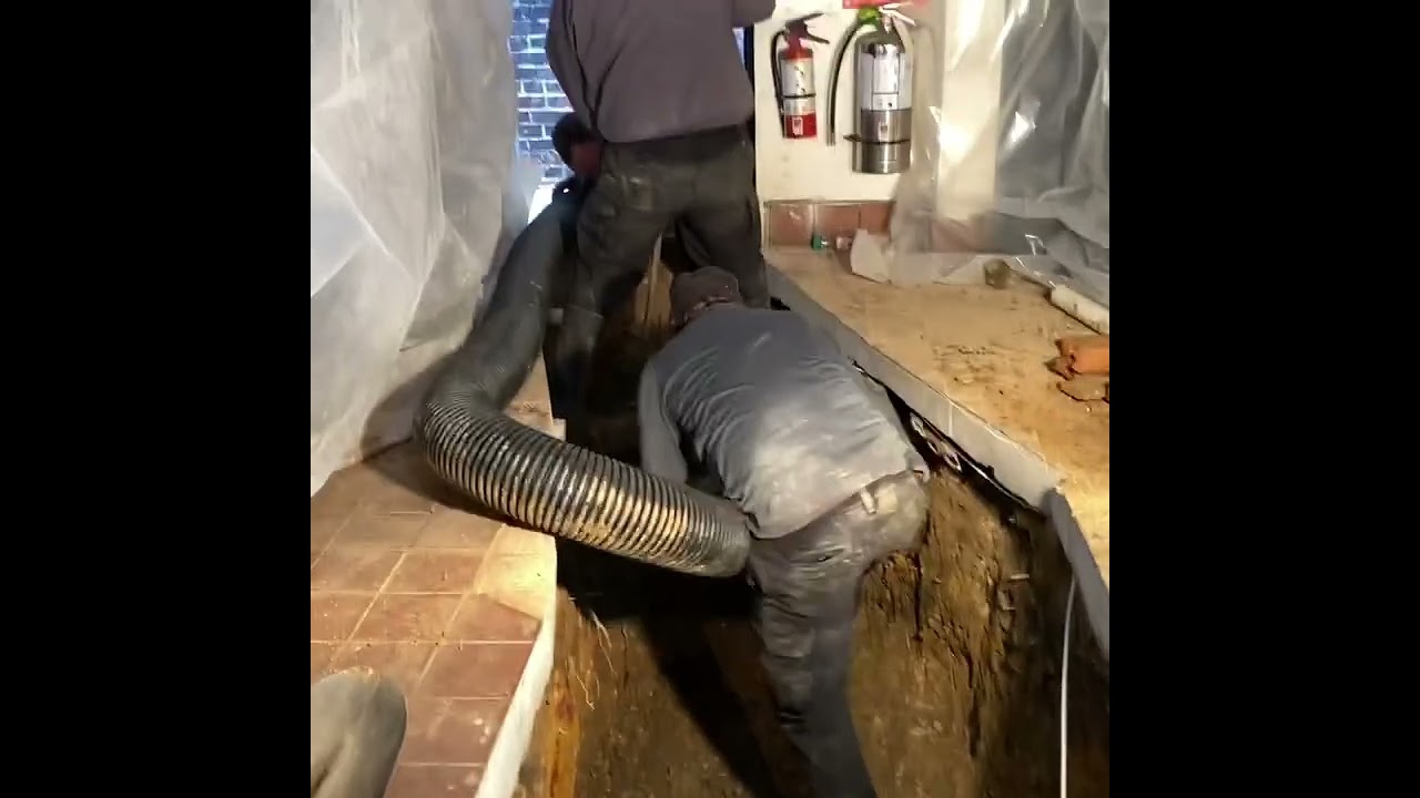 Vacuum Excavation: Pipe Repair Inside of a Restaurant