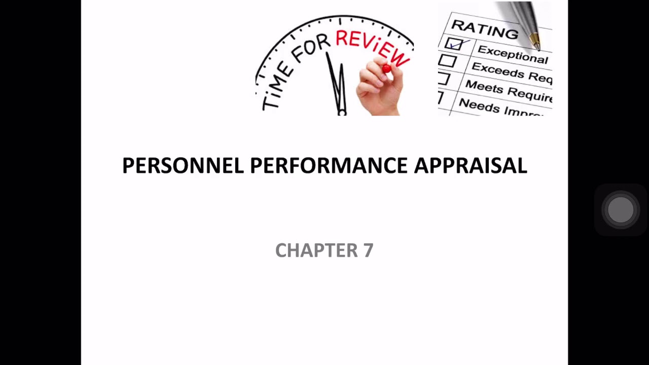 Chapter 7: Introduction to Personnel Performance Appraisal