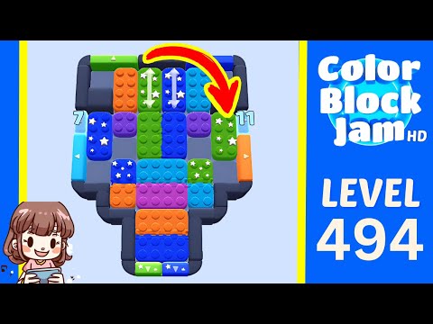 Color Block Jam Level 494 Solution Walkthrough