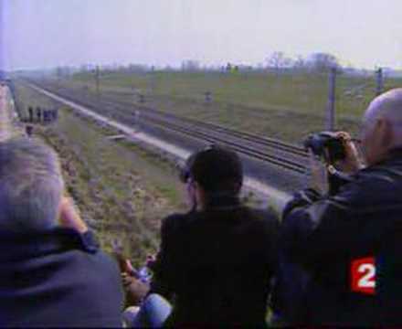 French TGV new 2007's record is 574.8 kmh (357.2mph)