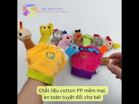 Rối tay vải hình thú phát nhạc dùng kể chuyện cho bé, đồ chơi tương tác với bé sơ sinh, đồ chơi nhập vai mầm non - BAO NGON TOYS - DV117