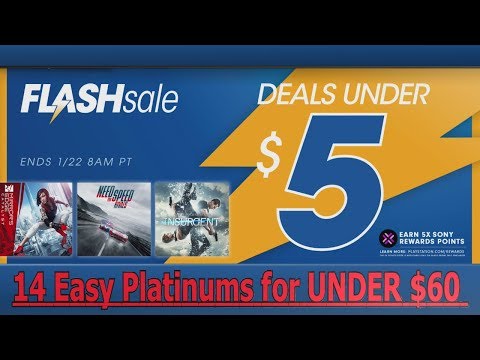 PSN NA Flashsale Games under $5 2018 - 14 Easy Platinums under $60 - ends 22.January