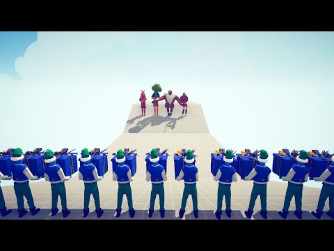 PRESENT ELVES TEAM vs GIANTS TEAM - Totally Accurate Battle Simulator - TABS