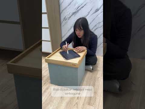 Gambar Stora Luvo Bangku Ottoman Lipat 38x38 cm - Hijau Teal