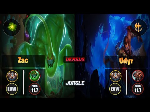 Challenger ZAC [Aftershock] (Jungle) VS  UDYR - Challenger EUW Patch 11.7